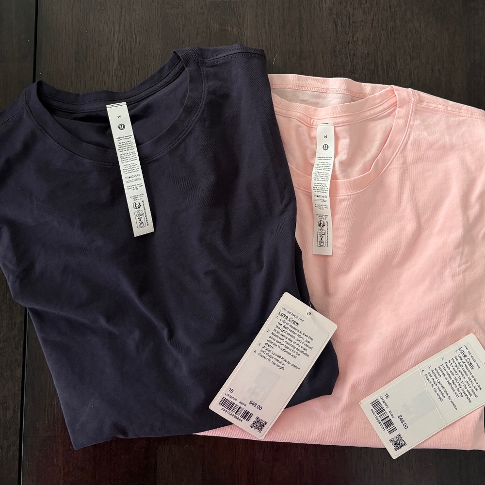 Lululemon Love Crew T-shirts (size 16)